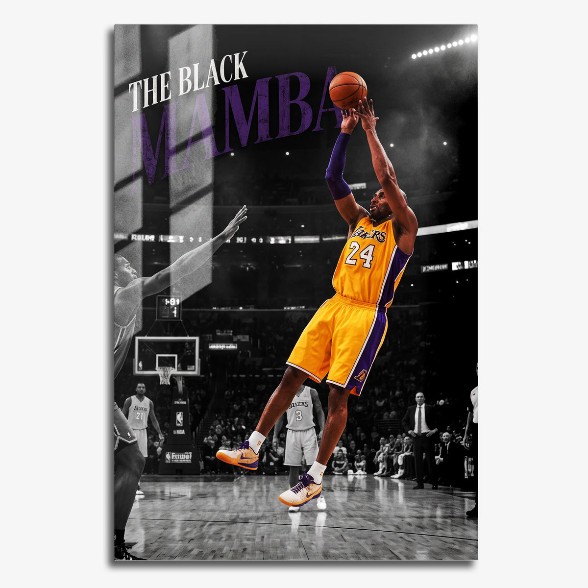 Flex Designs Metal Poster Kobe Bryant Black Mamba Fadeaway 11 x 17" Home Goods - Sports  Metal Poster