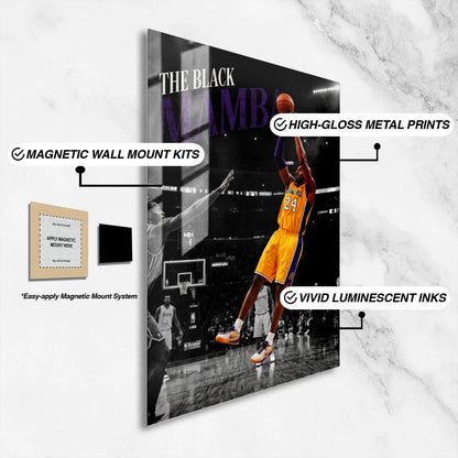 Flex Designs Metal Poster Kobe Bryant Black Mamba Fadeaway 16 x 24" Home Goods - Sports  Metal Poster