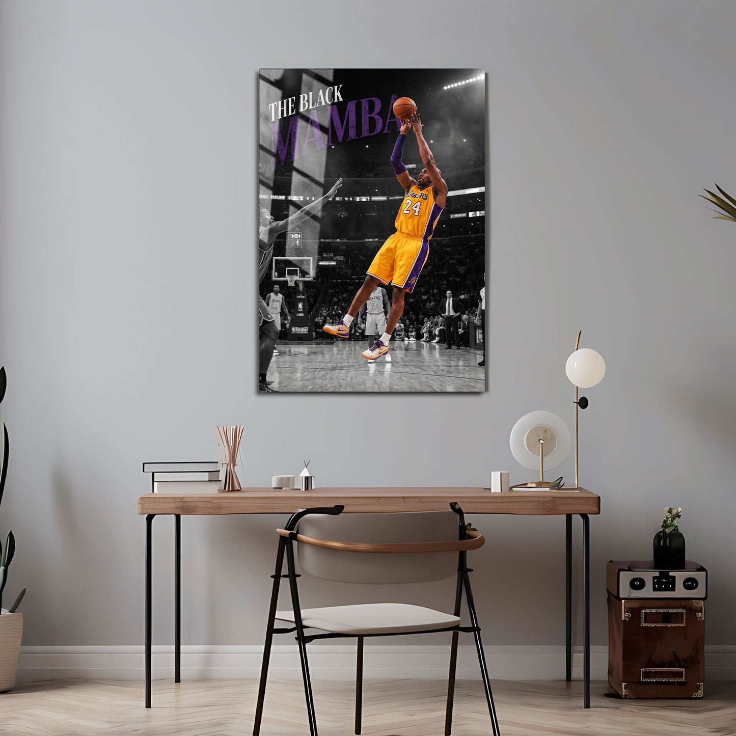 Flex Designs Metal Poster Kobe Bryant Black Mamba Fadeaway 5 x 7" Home Goods - Sports  Metal Poster