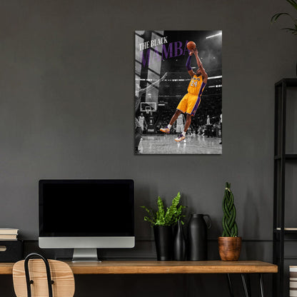 Flex Designs Metal Poster Kobe Bryant Black Mamba Fadeaway 24 x 36" Home Goods - Sports  Metal Poster