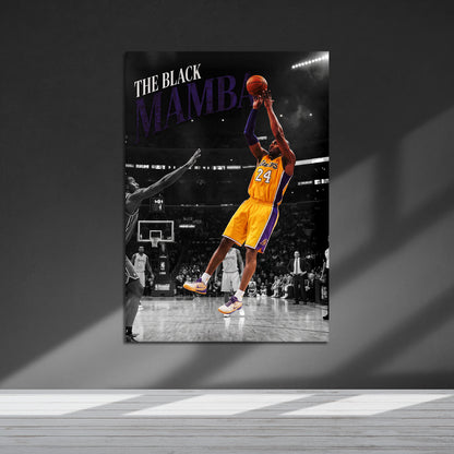 Flex Designs Metal Poster Kobe Bryant Black Mamba Fadeaway 5 x 7" Home Goods - Sports  Metal Poster