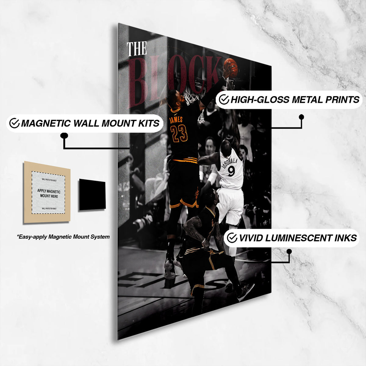 Flex Designs Metal Poster Lebron James The Block 16 x 24" Home Goods - Sports  Metal Poster
