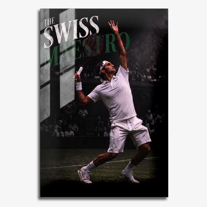 Flex Designs Metal Poster Roger Federer the Swiss Maestro 11 x 17" Home Goods - Sports  Metal Poster