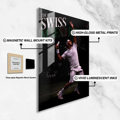 Flex Designs Metal Poster Roger Federer the Swiss Maestro 16 x 24" Home Goods - Sports  Metal Poster