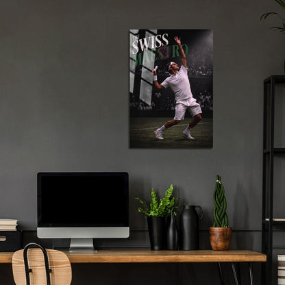 Flex Designs Metal Poster Roger Federer the Swiss Maestro 24 x 36" Home Goods - Sports  Metal Poster