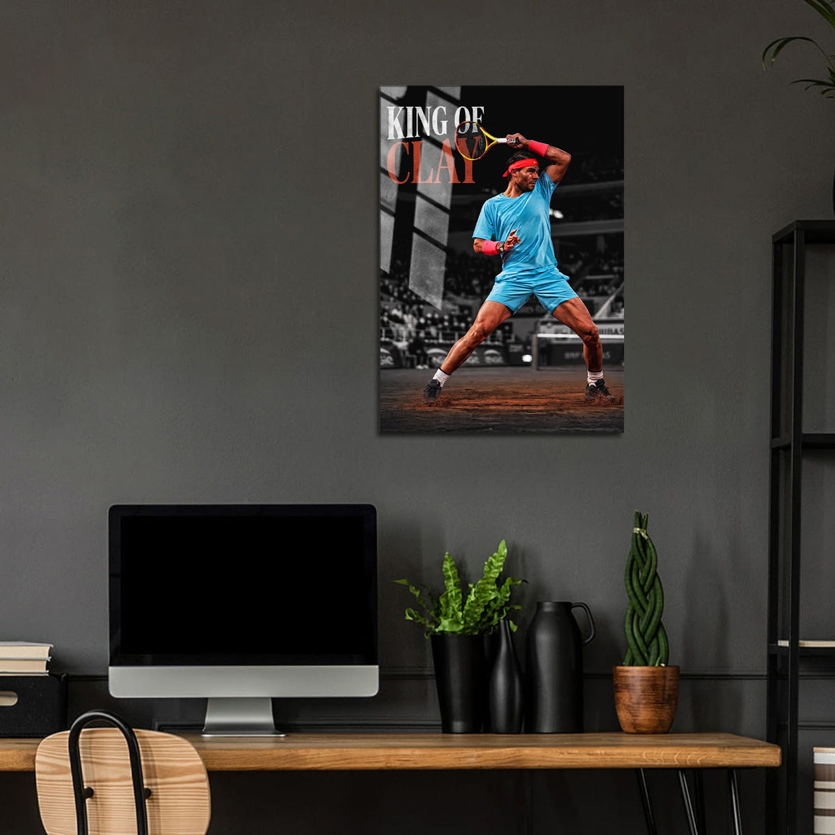 Flex Designs Metal Poster Rafael Nadal King of Clay 24 x 36" Home Goods - Sports  Metal Poster