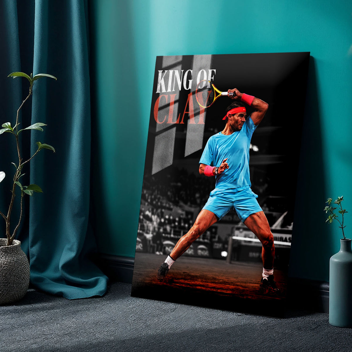 Flex Designs Metal Poster Rafael Nadal King of Clay 24 x 36" Home Goods - Sports  Metal Poster