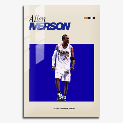 Flex Designs Metal Poster Allen Iverson NBA FlexM 11 x 17" Home Goods - Sports  Metal Poster