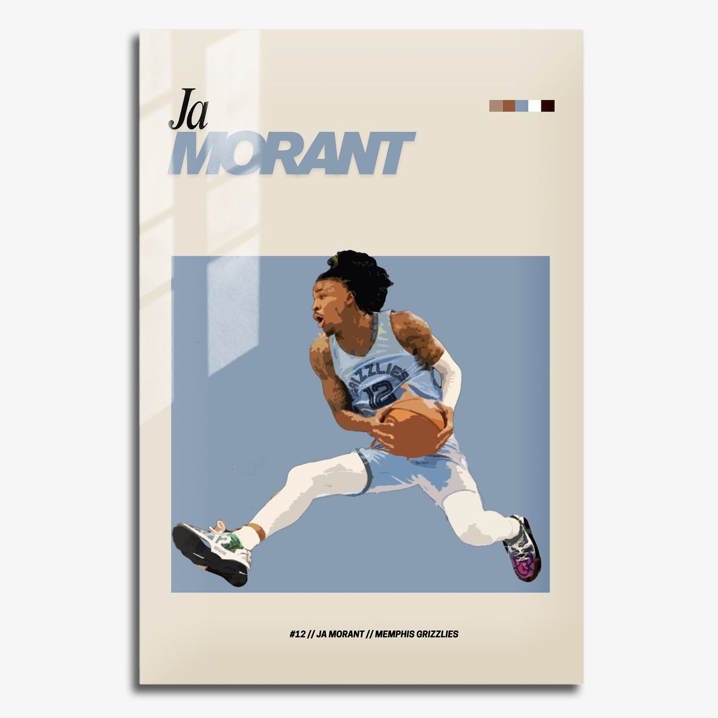 Flex Designs Metal Poster Ja Morant NBA FlexM 11 x 17" Home Goods - Sports  Metal Poster