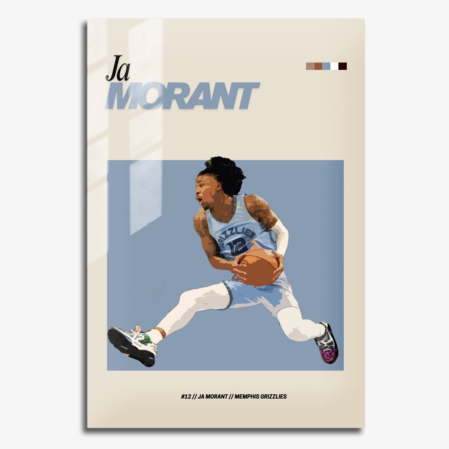 Flex Designs Metal Poster Ja Morant NBA FlexM 11 x 17" Home Goods - Sports  Metal Poster