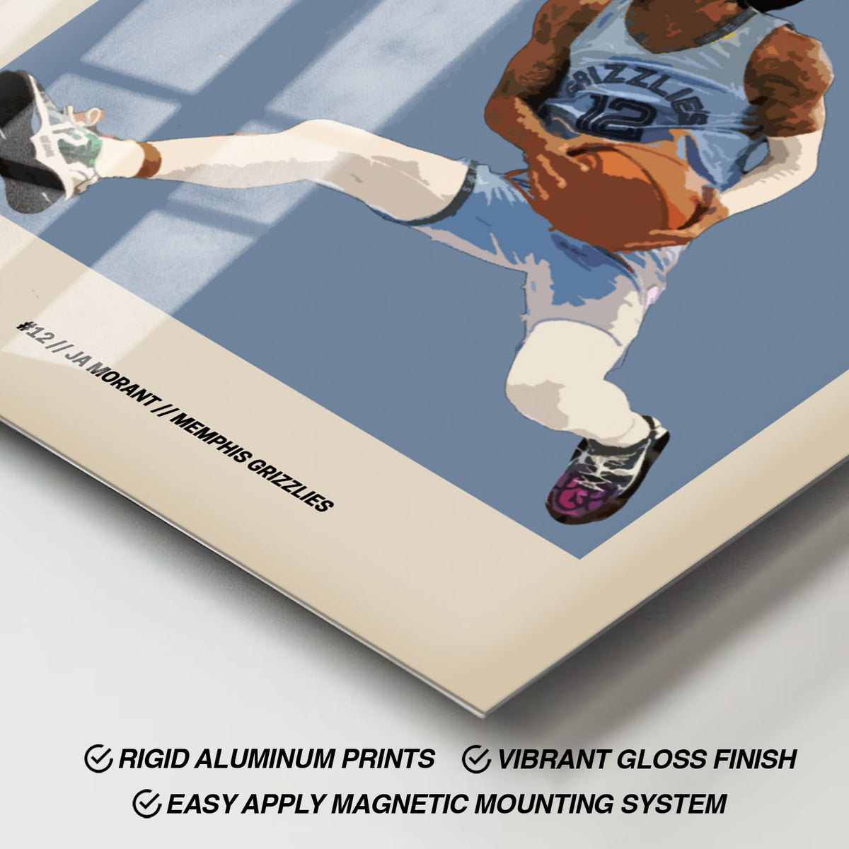 Flex Designs Metal Poster Ja Morant NBA FlexM 11 x 17" Home Goods - Sports  Metal Poster