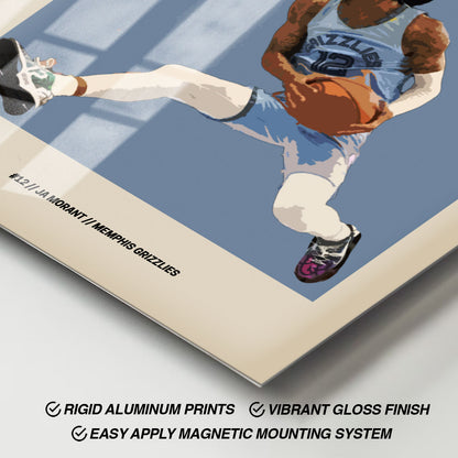 Flex Designs Metal Poster Ja Morant NBA FlexM 11 x 17" Home Goods - Sports  Metal Poster
