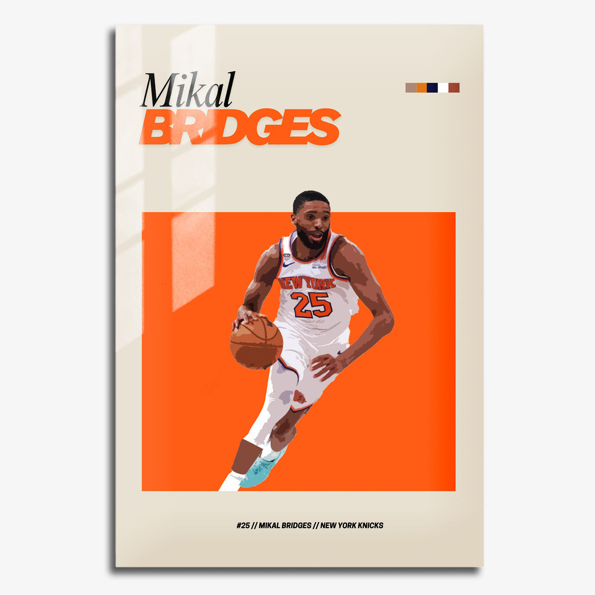 Flex Designs Metal Poster Mikal Bridges NBA FlexM 11 x 17" Home Goods - Sports  Metal Poster