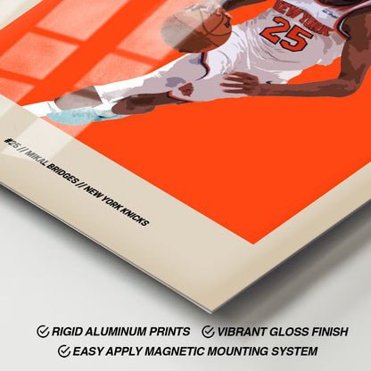 Flex Designs Metal Poster Mikal Bridges NBA FlexM 11 x 17" Home Goods - Sports  Metal Poster