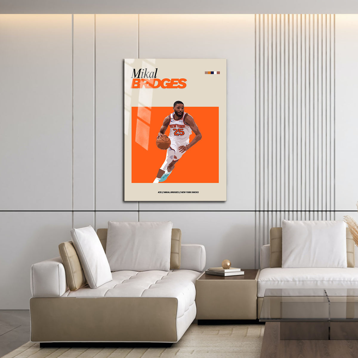 Flex Designs Metal Poster Mikal Bridges NBA FlexM 16 x 24" Home Goods - Sports  Metal Poster