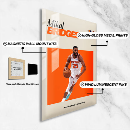 Flex Designs Metal Poster Mikal Bridges NBA FlexM 16 x 24" Home Goods - Sports  Metal Poster