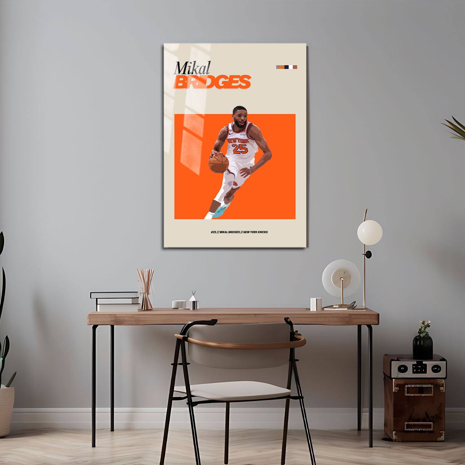 Flex Designs Metal Poster Mikal Bridges NBA FlexM 5 x 7" Home Goods - Sports  Metal Poster