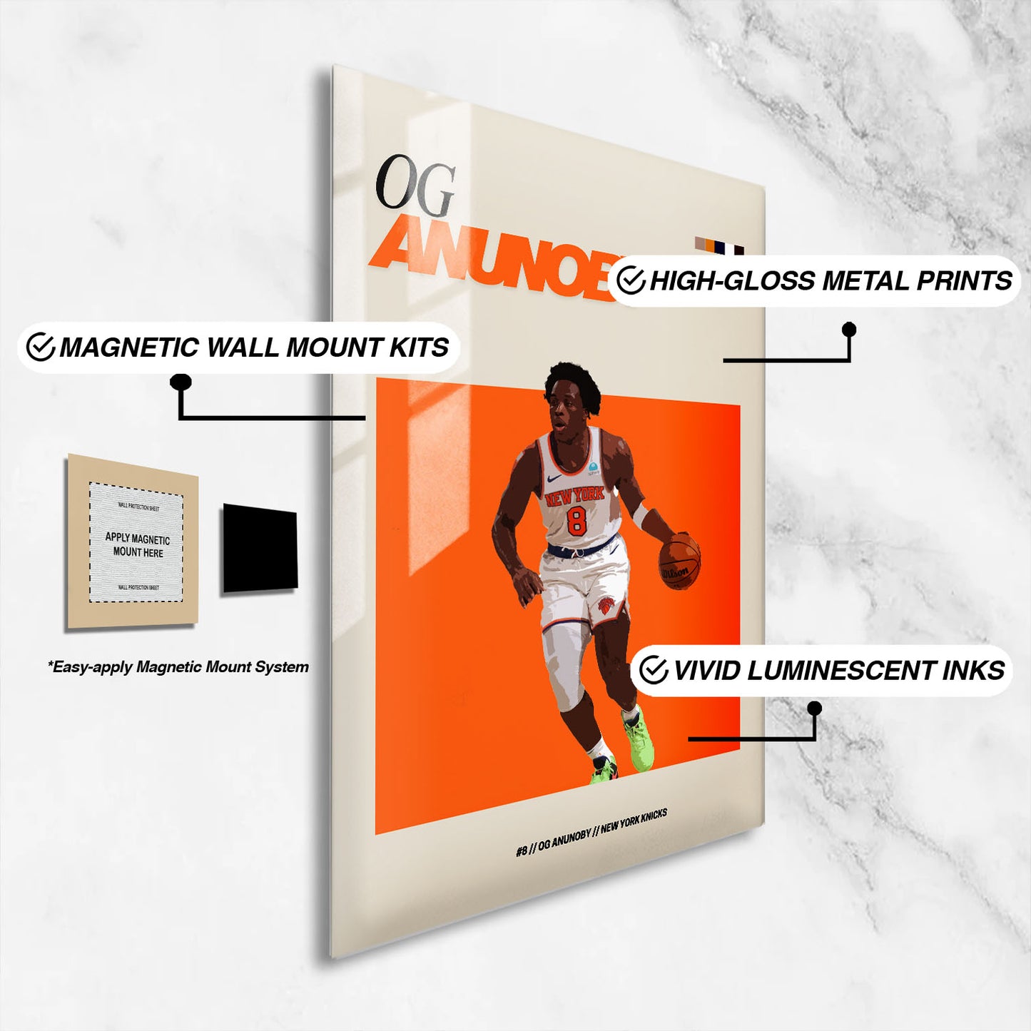 Flex Designs Metal Poster OG Anunoby NBA FlexM 16 x 24" Home Goods - Sports  Metal Poster