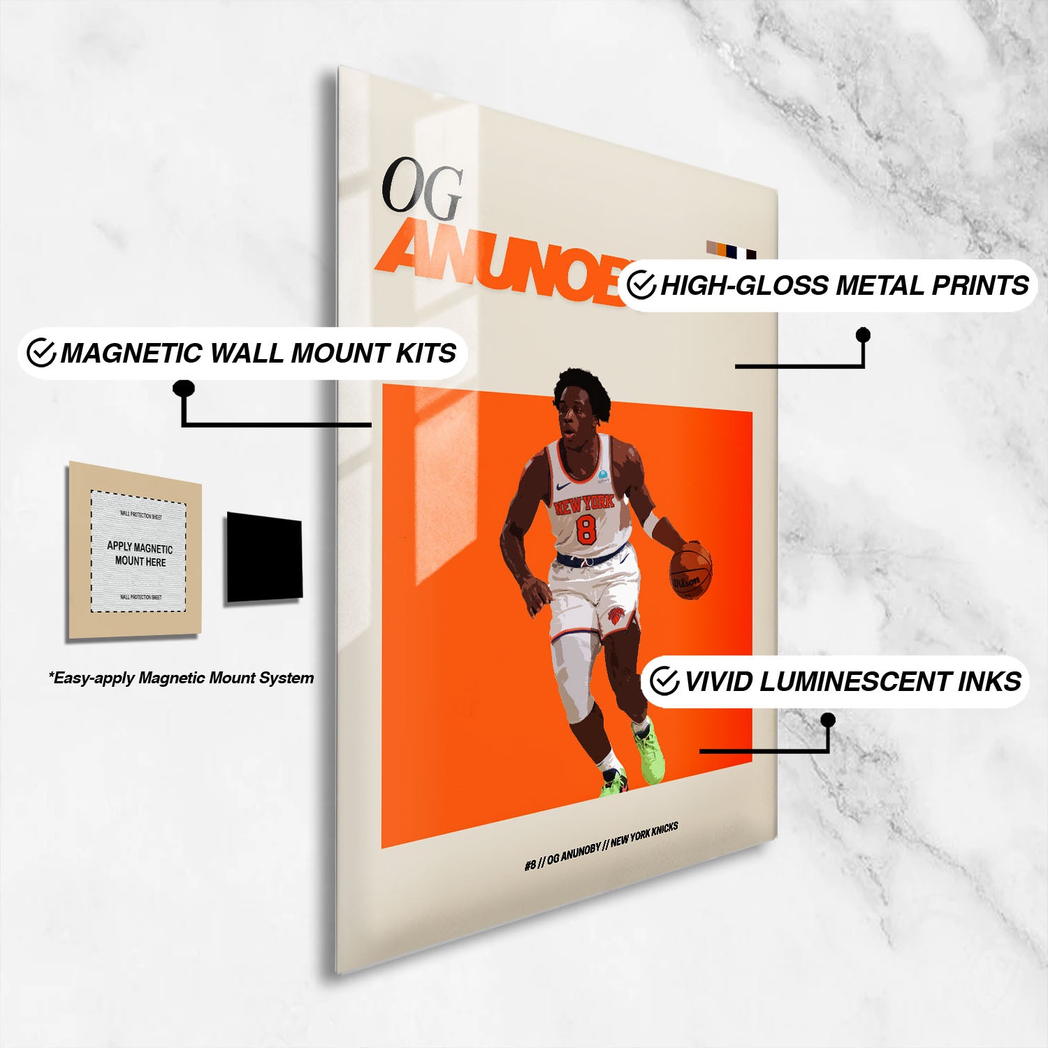 Flex Designs Metal Poster OG Anunoby NBA FlexM 16 x 24" Home Goods - Sports  Metal Poster
