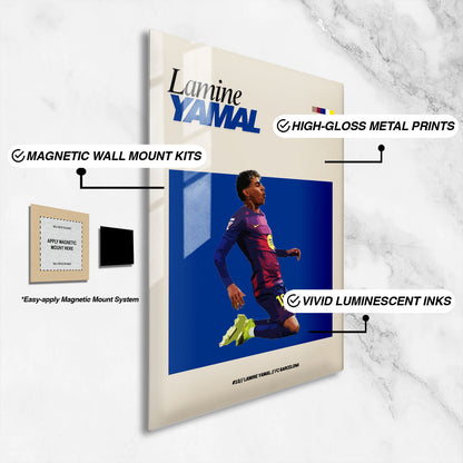 Flex Designs Metal Poster Lamine Yamal Barcelona FlexM 16 x 24" Home Goods - Sports  Metal Poster