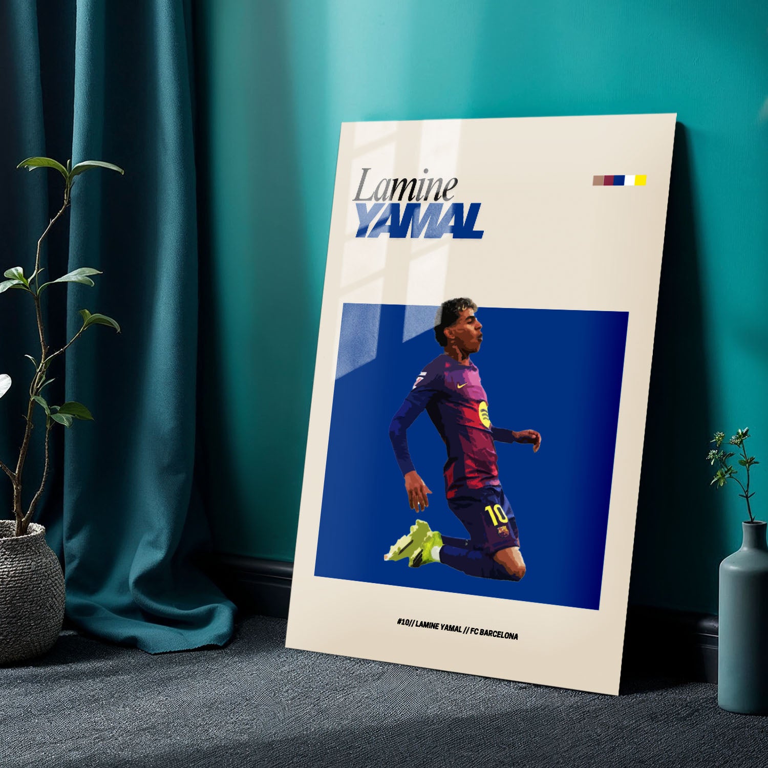 Flex Designs Metal Poster Lamine Yamal Barcelona FlexM 24 x 36" Home Goods - Sports  Metal Poster
