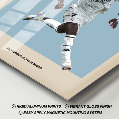 Flex Designs Metal Poster Vinicius Jr Real Madrid FlexM 11 x 17" Home Goods - Sports  Metal Poster