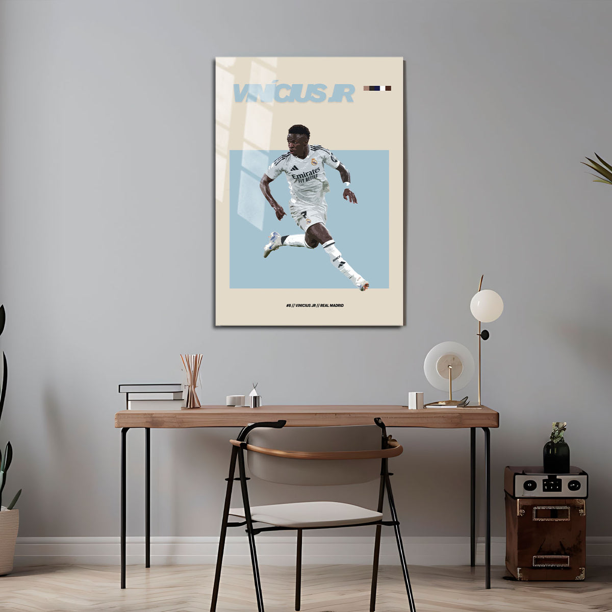 Flex Designs Metal Poster Vinicius Jr Real Madrid FlexM 5 x 7" Home Goods - Sports  Metal Poster