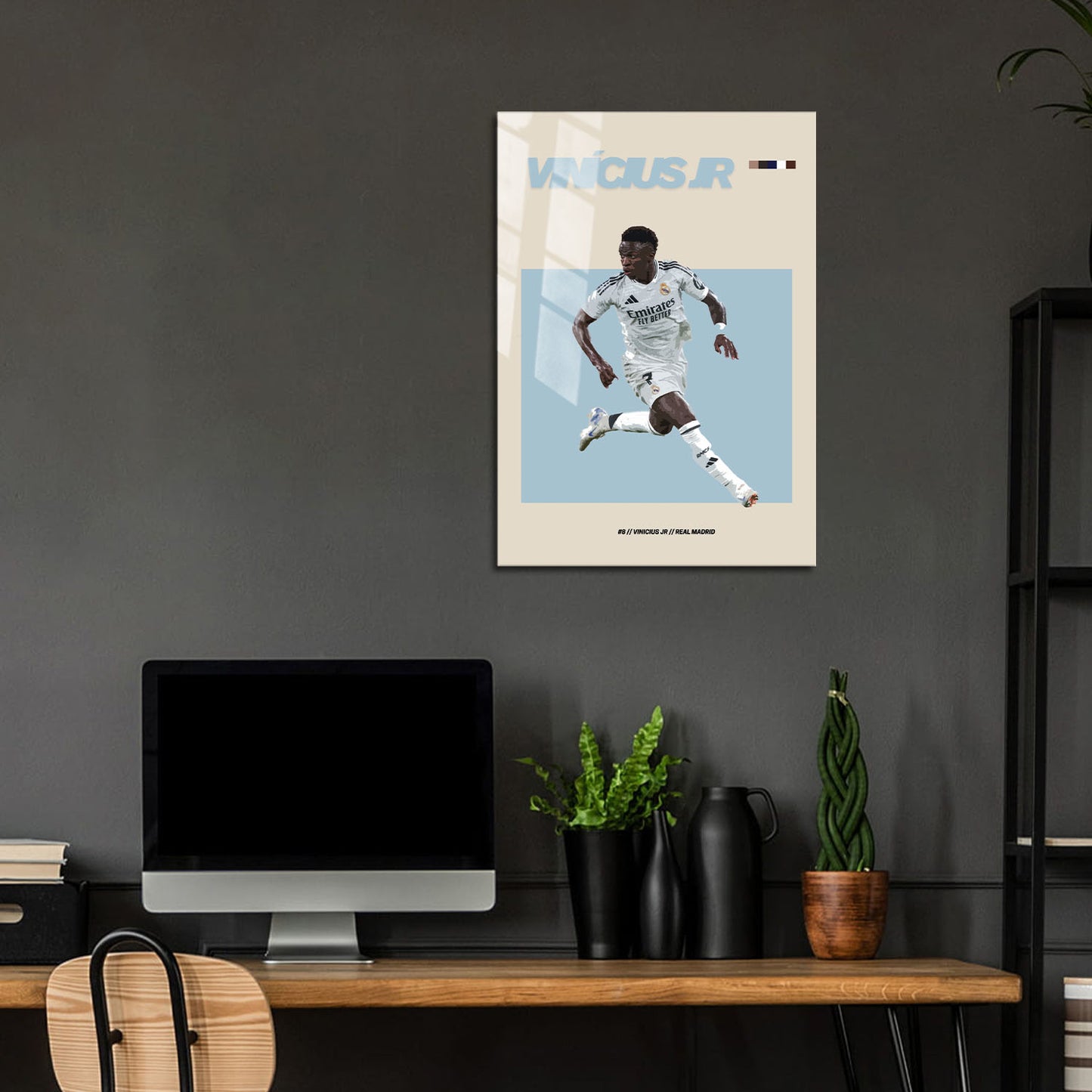 Flex Designs Metal Poster Vinicius Jr Real Madrid FlexM 24 x 36" Home Goods - Sports  Metal Poster