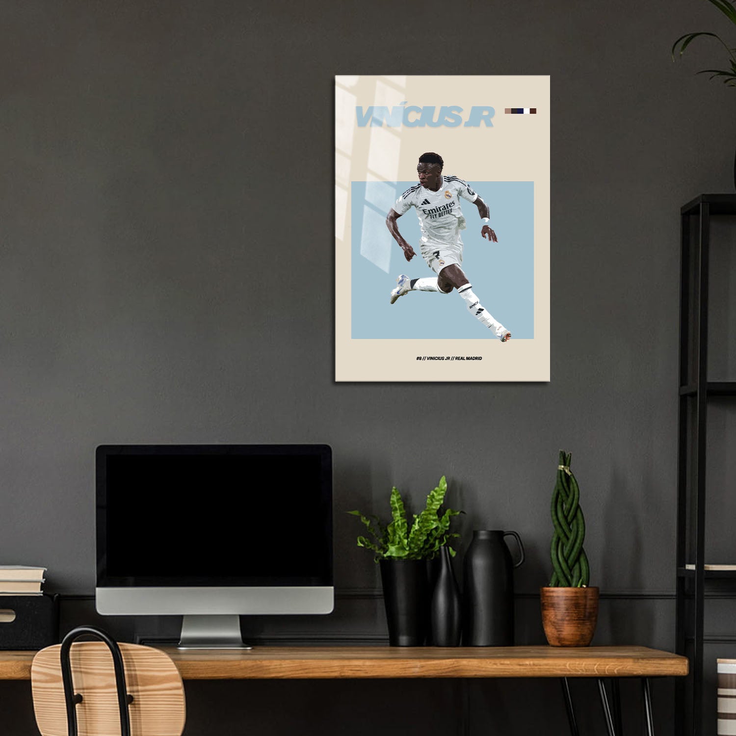 Flex Designs Metal Poster Vinicius Jr Real Madrid FlexM 24 x 36" Home Goods - Sports  Metal Poster
