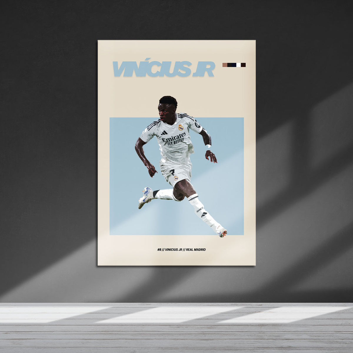 Flex Designs Metal Poster Vinicius Jr Real Madrid FlexM 5 x 7" Home Goods - Sports  Metal Poster