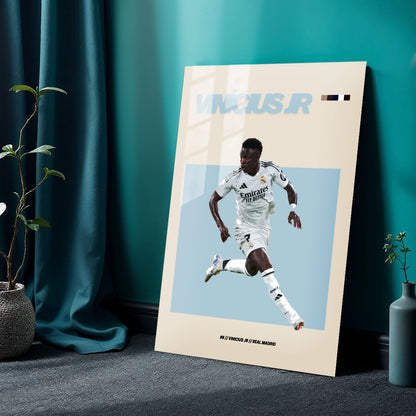 Flex Designs Metal Poster Vinicius Jr Real Madrid FlexM 24 x 36" Home Goods - Sports  Metal Poster