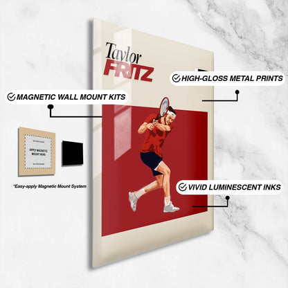 Flex Designs Metal Poster Taylor Fritz FlexM 16 x 24" Home Goods - Sports  Metal Poster
