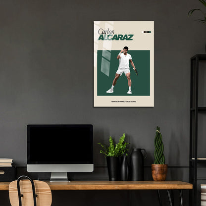 Flex Designs Metal Poster Carlos Alcaraz FlexM 24 x 36" Home Goods - Sports  Metal Poster