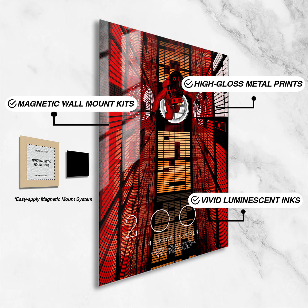 Flex Designs Metal Poster 2001 A Space Odyssey Cover 16 x 24" Home Goods - Movie 1968 Movie Metal Poster
