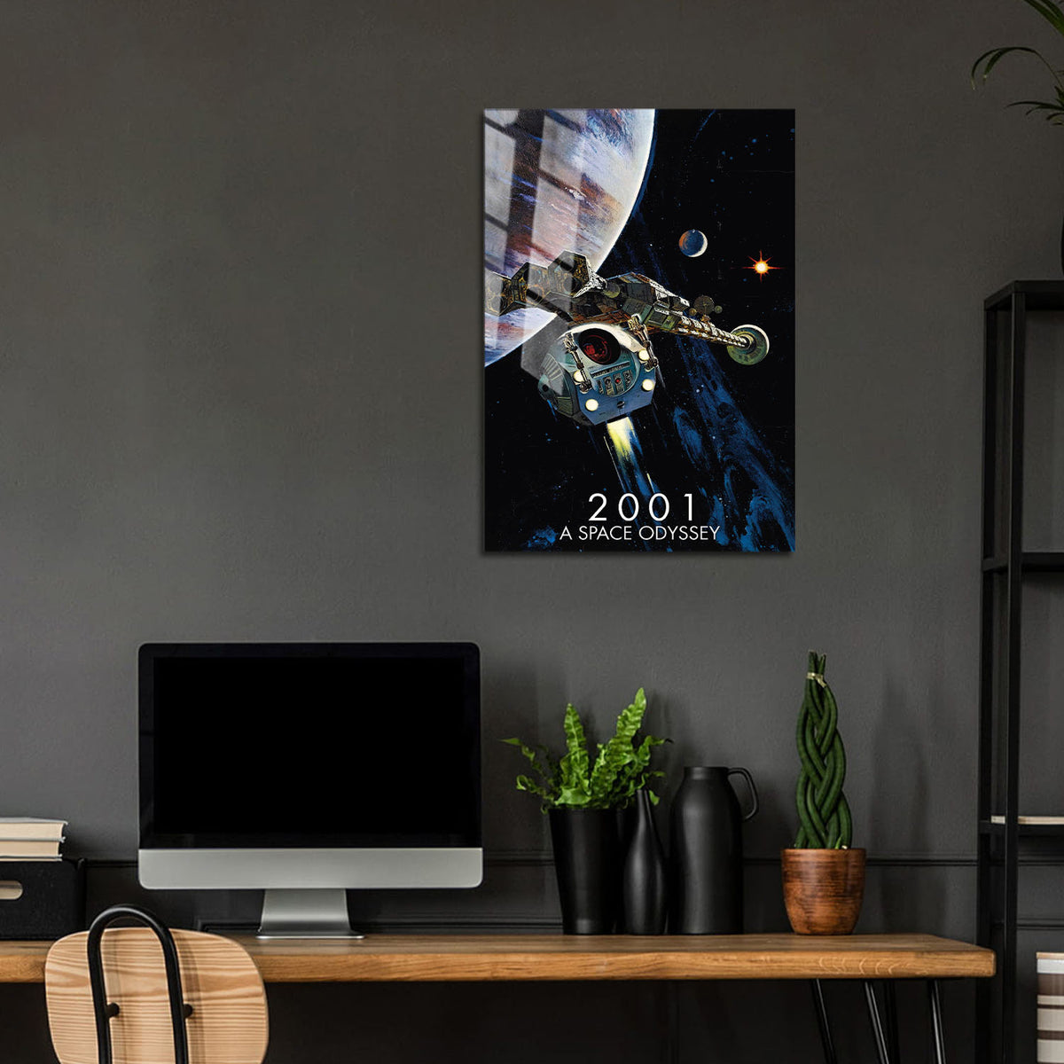Flex Designs Metal Poster 2001 A Space Odyssey 24 x 36" Home Goods - Movie 1968 Movie Metal Poster