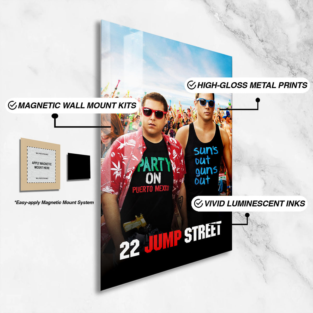 Flex Designs Metal Poster 22 Jump Street 16 x 24" Home Goods - Movie 2014 Movie Metal Poster