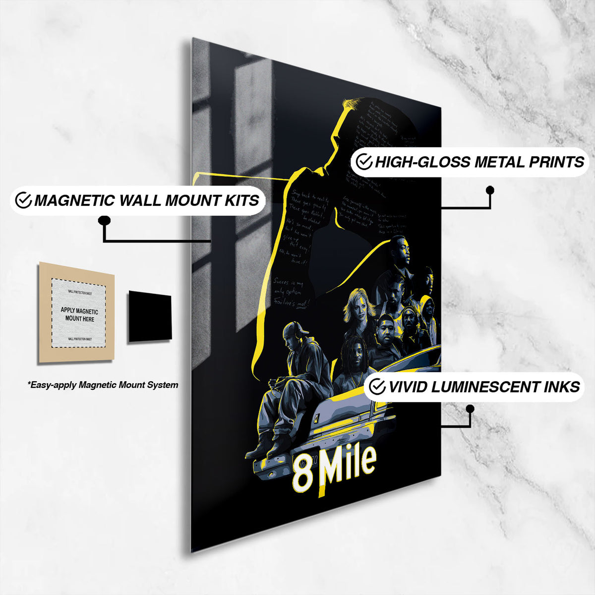 Flex Designs Metal Poster 8 Mile 16 x 24" Home Goods - Movie 2002 Movie Metal Poster