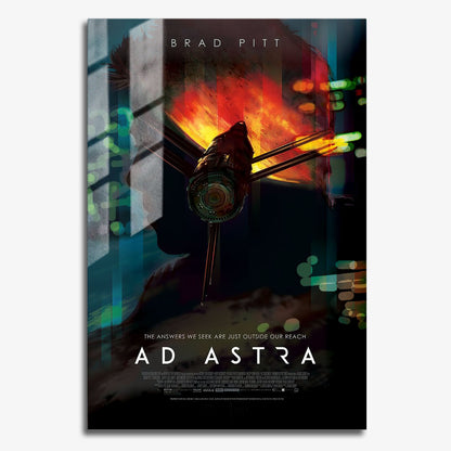 Flex Designs Metal Poster Ad Astra Official 11 x 17" Home Goods - Movie 2019 Movie Metal Poster