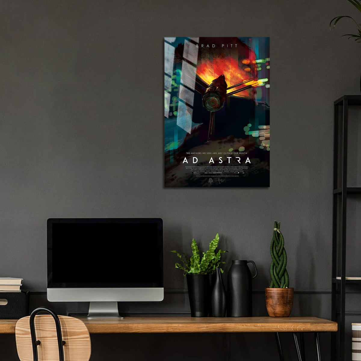Flex Designs Metal Poster Ad Astra Official 24 x 36" Home Goods - Movie 2019 Movie Metal Poster