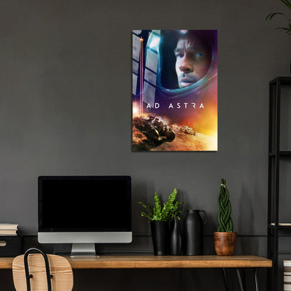 Flex Designs Metal Poster Ad Astra Theatrical 24 x 36" Home Goods - Movie 2019 Movie Metal Poster