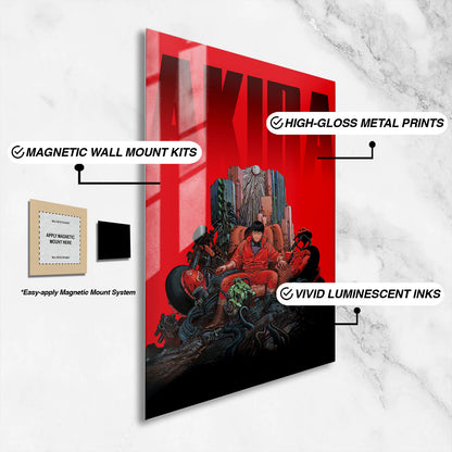 Flex Designs Metal Poster Akira Red 16 x 24" Home Goods - Movie 1988 Movie Metal Poster