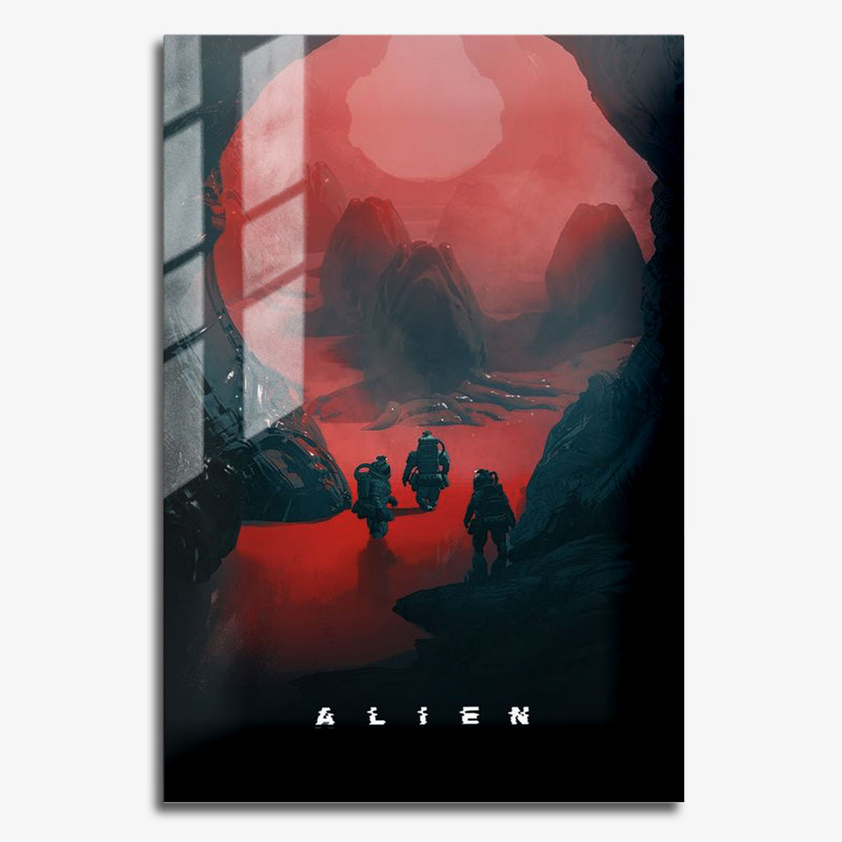 Flex Designs Metal Poster Alien Landing Sketch 11 x 17" Home Goods - Movie 1979 Movie Metal Poster