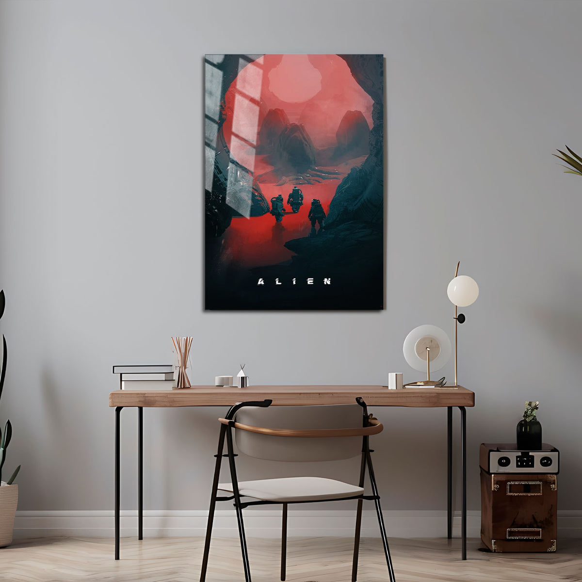 Flex Designs Metal Poster Alien Landing Sketch 5 x 7" Home Goods - Movie 1979 Movie Metal Poster