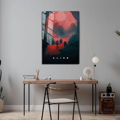 Flex Designs Metal Poster Alien Landing Sketch 5 x 7" Home Goods - Movie 1979 Movie Metal Poster