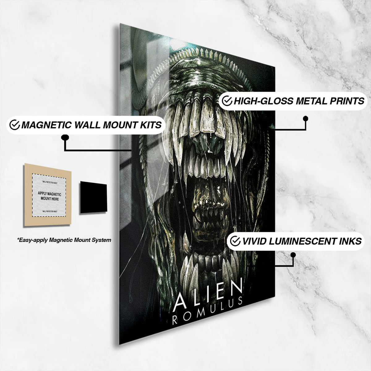 Flex Designs Metal Poster Alien Romulus Cinematic 16 x 24" Home Goods - Movie 2024 Movie Metal Poster