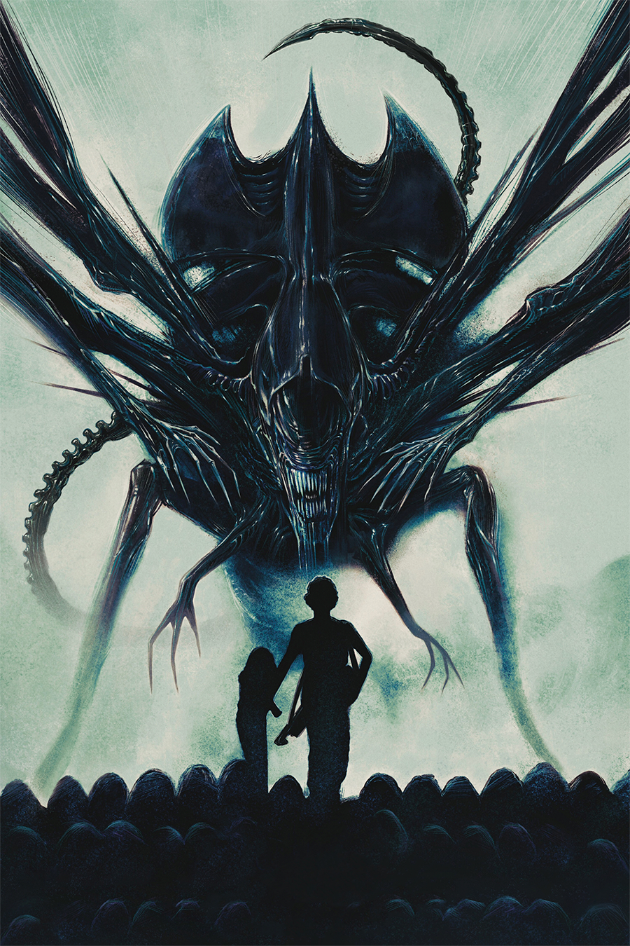 Flex Designs Metal Poster Aliens Textless 11 x 17" Home Goods - Movie 1986 Movie Metal Poster