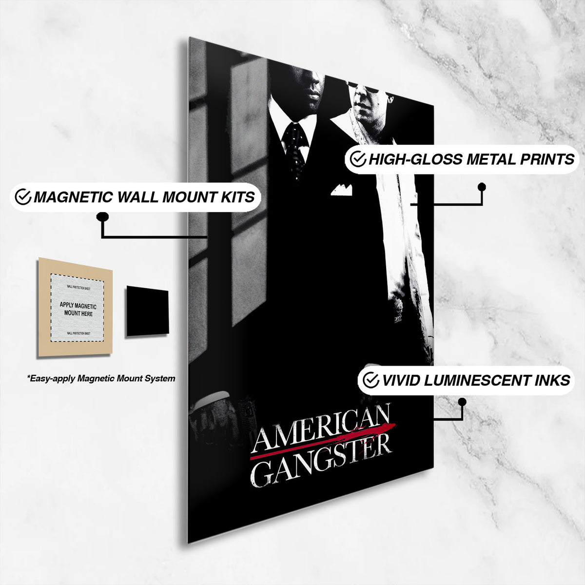 Flex Designs Metal Poster American Gangster 16 x 24" Home Goods - Movie 2007 Movie Metal Poster