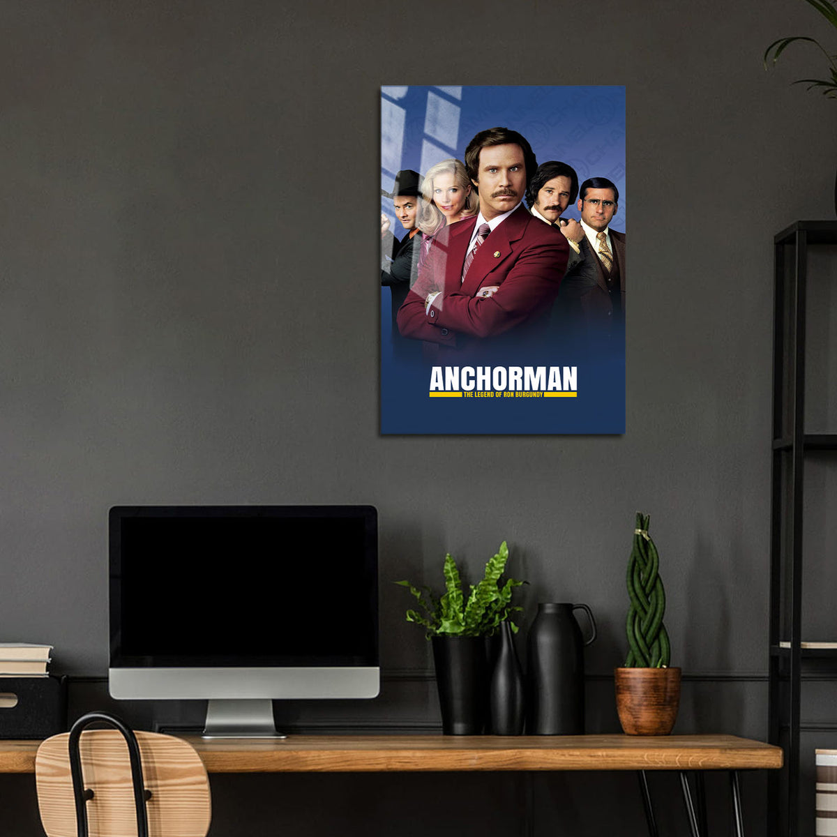 Flex Designs Metal Poster Anchorman The Legend of Ron Burgundy 24 x 36" Home Goods - Movie 2004 Movie Metal Poster