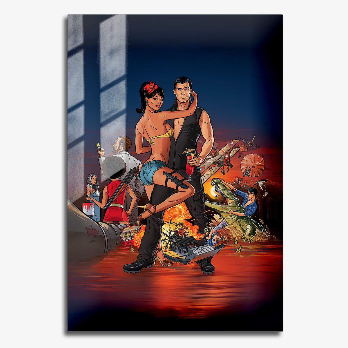 Flex Designs Metal Poster Archer Season 2 11 x 17" Home Goods - TV Show 2009 TV Show Metal Poster