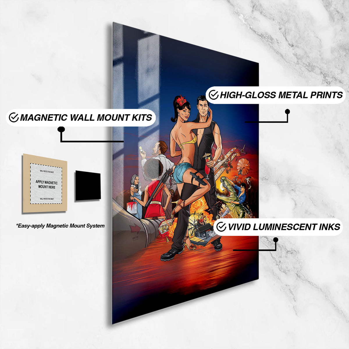 Flex Designs Metal Poster Archer Season 2 16 x 24" Home Goods - TV Show 2009 TV Show Metal Poster